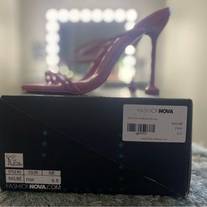 FASHIONOVA PINK MULLED HEELS (WOMANS SIZE 6.5)